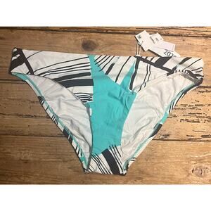 Trina Turk Womens Size M Blue Black Pattern Bikini Bottom NWT 2020 Collection